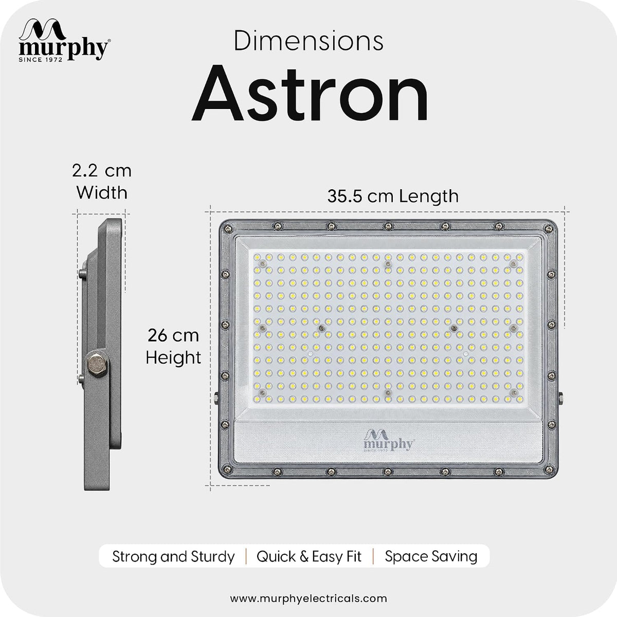 Murphy Astron 200W LED Flood Light | IP66 Waterproof | Cool White | 2 Year Warranty