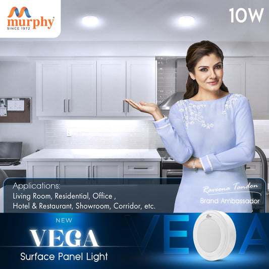 Murphy 10W Vega Round Surface Panel Light