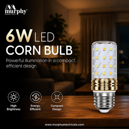 Murphy 6W 3-in-1 LED Corn Bulb – E27 | CW, WW & NW