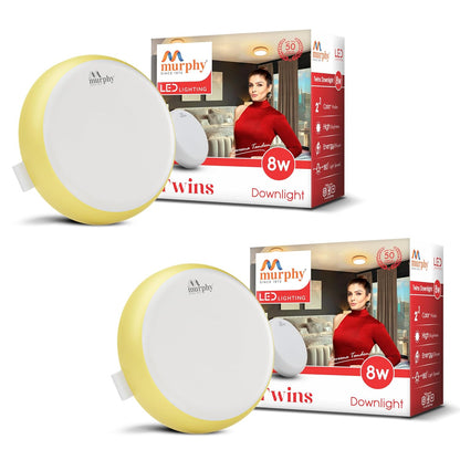 Murphy 2-in-1 8W+8W Double Color Round LED Junction Box Ceiling Light | High Brightness Energy Saving Indoor Light | 2-Year Warranty