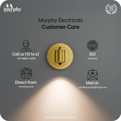Murphy Photon 3W COB LED Premium Wall Reading Light | Gold Finish | Warm White | 300 Lumens | BIS Approved |