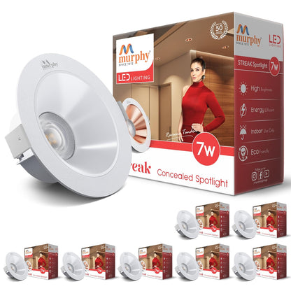 Murphy 7W Streak LED Down Light WH+White Finish Bulb Down Light