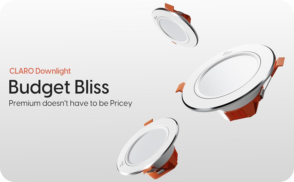 Murphy Claro 9W Concealed LED Downlight Aluminium Finish | Eye-Caring & Long-Lasting Brightness | 2 Years Warranty | Suited for 3 Inch Junction Box