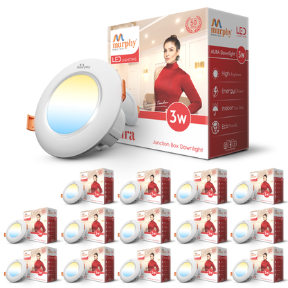 Murphy 3W Aura LED 3-IN-1 Color Changing Down Light : Cool White + Warm White + Natural White