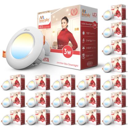 Murphy 3W Aura LED 3-IN-1 Color Changing Down Light : Cool White + Warm White + Natural White