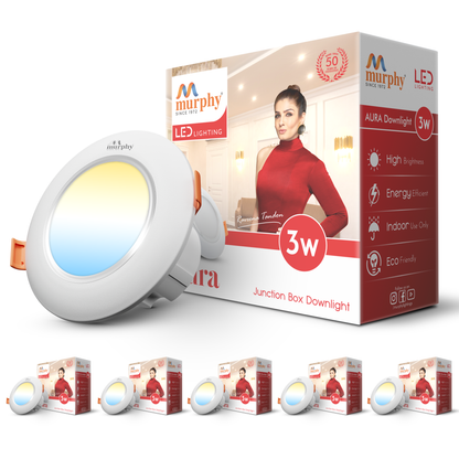 Murphy 3W Aura LED 3-IN-1 Color Changing Down Light : Cool White + Warm White + Natural White
