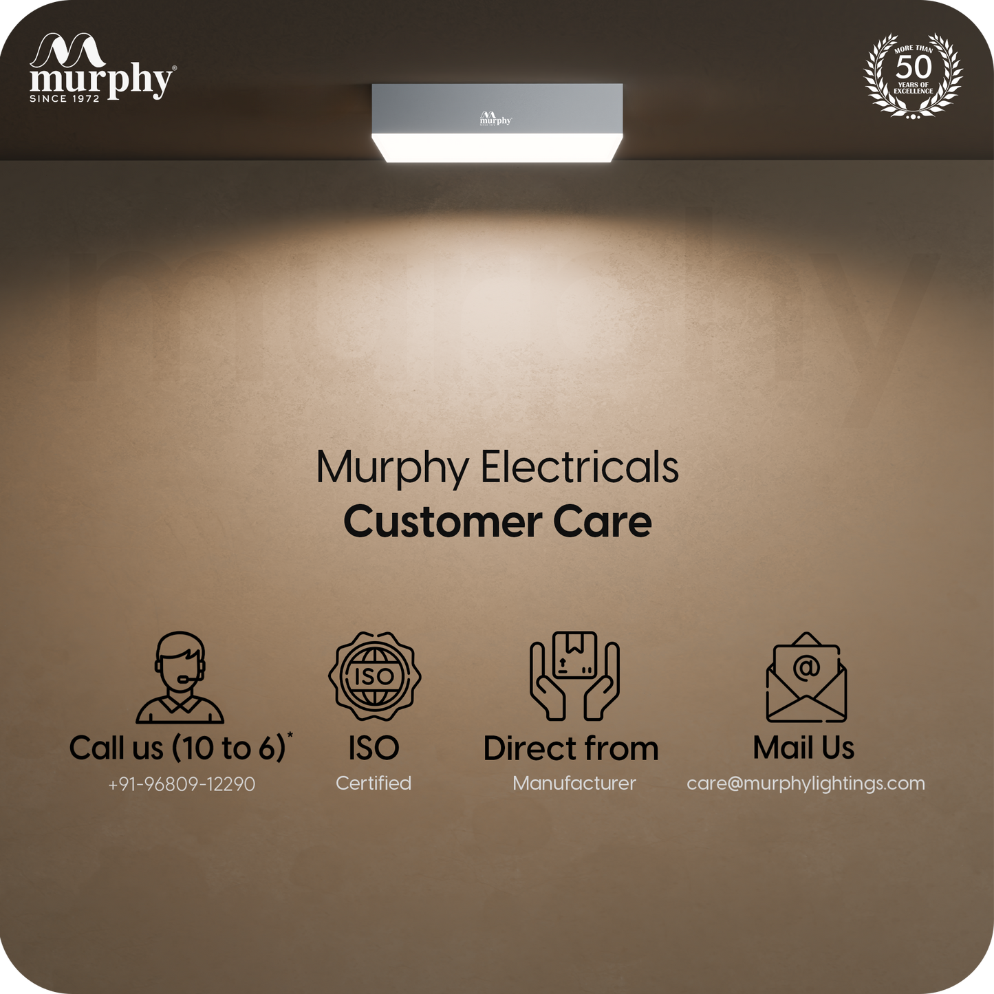 Murphy 18W Rimless Square Surface Panel Light