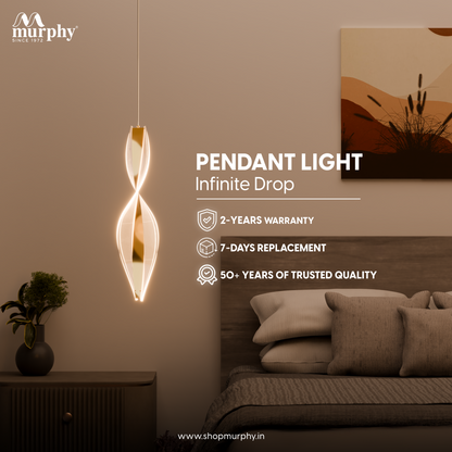 Murphy 3-in-1 Color Changing Pendant Light – 2-Year Warranty |French Gold|Modern LED Hanging Lamp