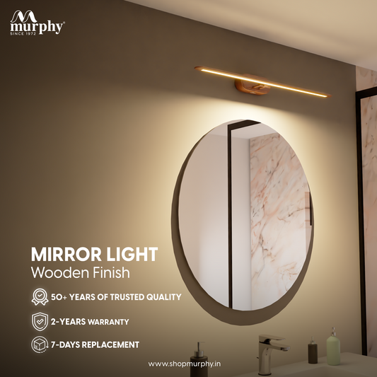 Murphy 6W 3-IN-1 Wooden Finish Mirror Light