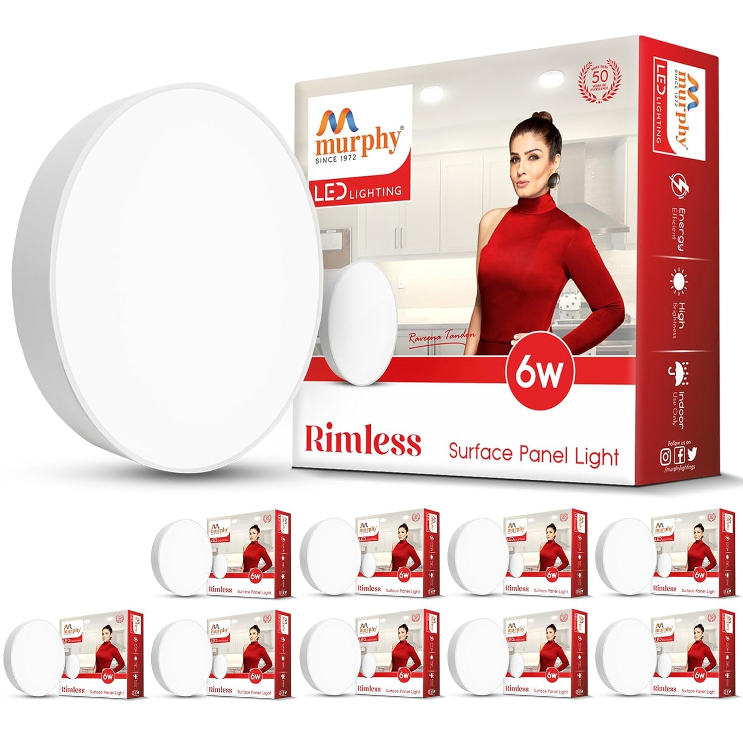 Murphy 6W Rimless Round Surface Panel Light