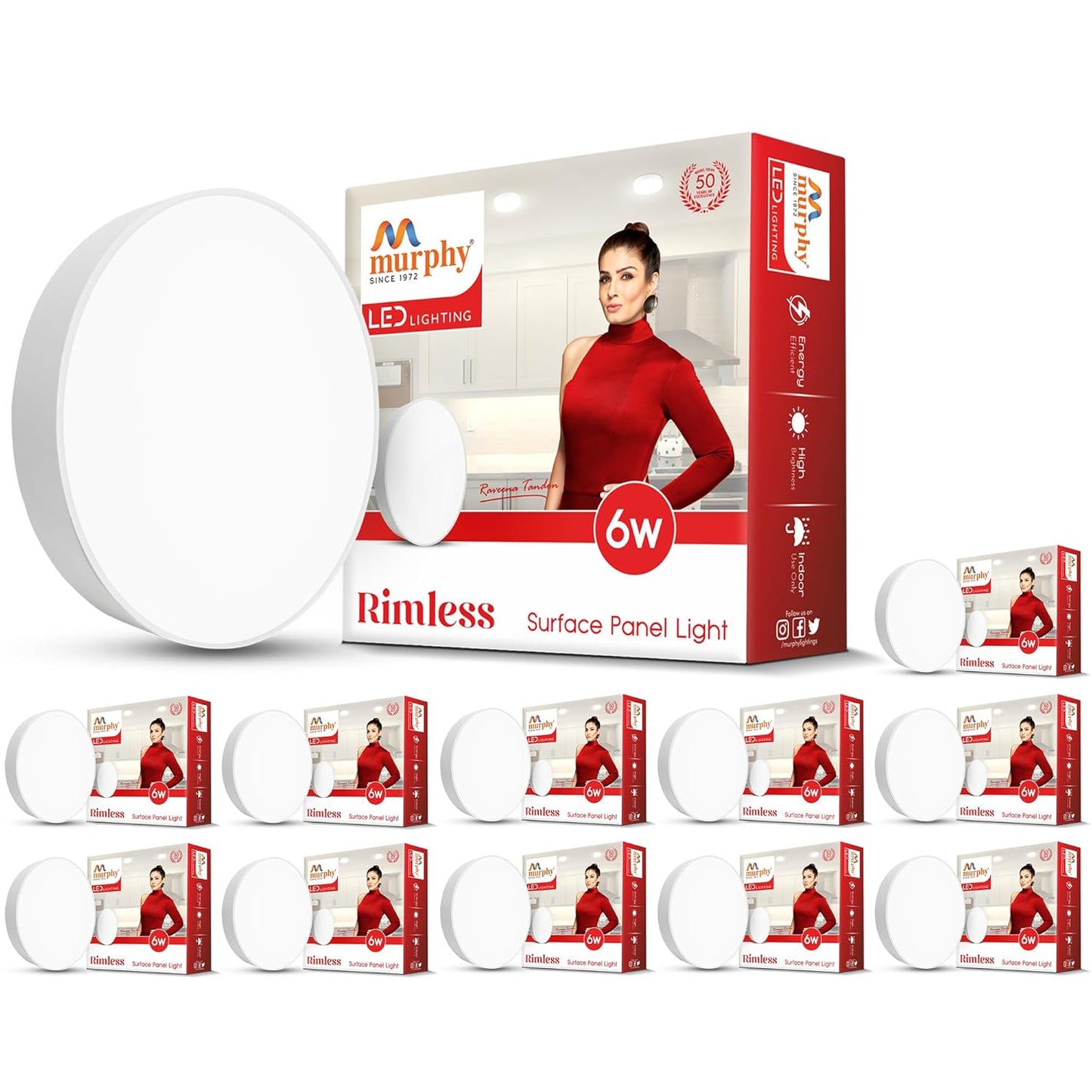 Murphy 6W Rimless Round Surface Panel Light