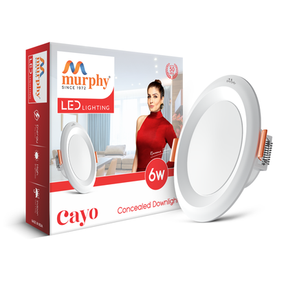 Murphy Cayo 6W LED Downlight for Ceiling Round Light | Inbuilt Driver | Suited for 3 inch Junction Box | 600 Lumens | BIS Approved | 2 Year Warranty