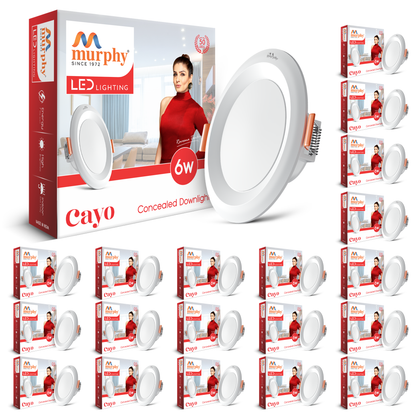 Murphy Cayo 6W LED Downlight for Ceiling Round Light | Inbuilt Driver | Suited for 3 inch Junction Box | 600 Lumens | BIS Approved | 2 Year Warranty