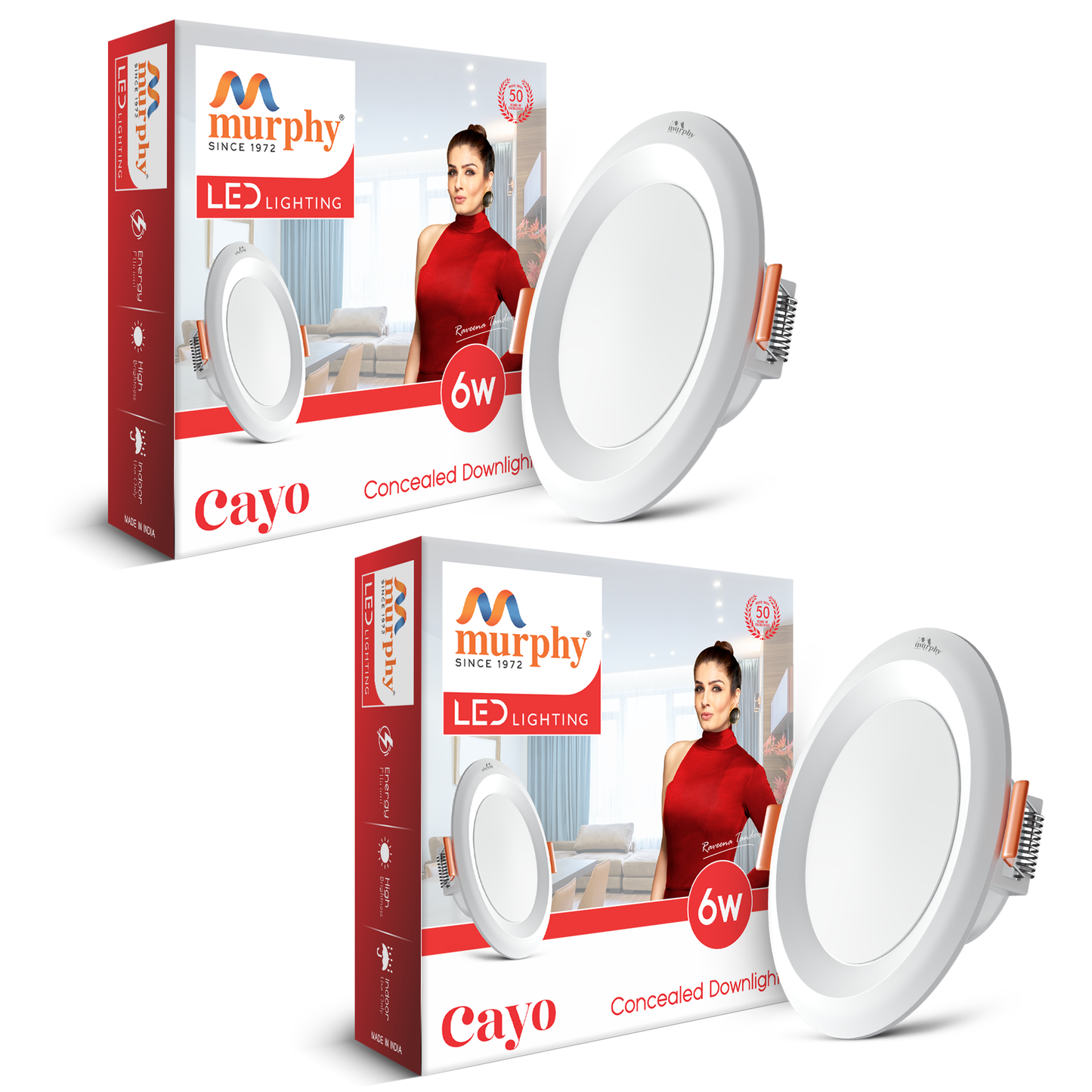 Murphy Cayo 6W LED Downlight for Ceiling Round Light | Inbuilt Driver | Suited for 3 inch Junction Box | 600 Lumens | BIS Approved | 2 Year Warranty