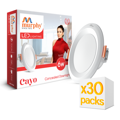 Murphy Cayo 6W LED Downlight for Ceiling Round Light | Inbuilt Driver | Suited for 3 inch Junction Box | 600 Lumens | BIS Approved | 2 Year Warranty
