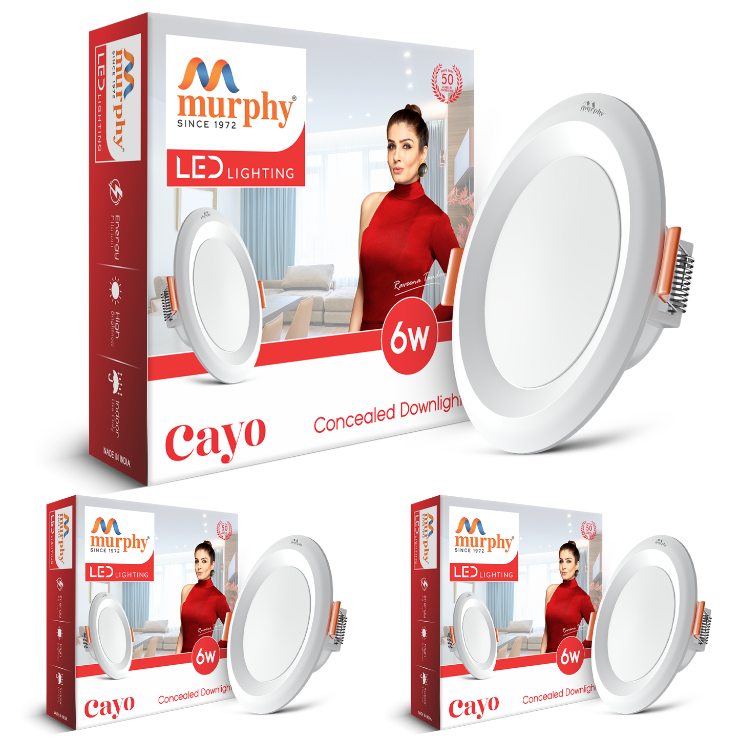 Murphy Cayo 6W LED Downlight for Ceiling Round Light | Inbuilt Driver | Suited for 3 inch Junction Box | 600 Lumens | BIS Approved | 2 Year Warranty