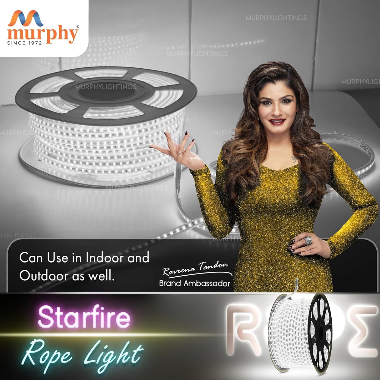 Murphy 2835-120 LED Waterproof Indoor Outdoor Home Deorative, Diwali Lights, Rope Pipe Light, Cove Light (120 Led/Mtr)