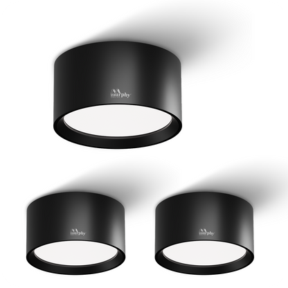 Murphy 3W LED Disc Surface Light Black Finish Aluminium Body | BIS Approved