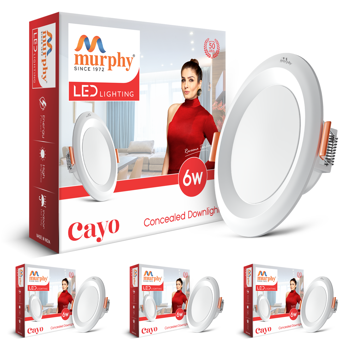 Murphy Cayo 6W LED Downlight for Ceiling Round Light | Inbuilt Driver | Suited for 3 inch Junction Box | 600 Lumens | BIS Approved | 2 Year Warranty