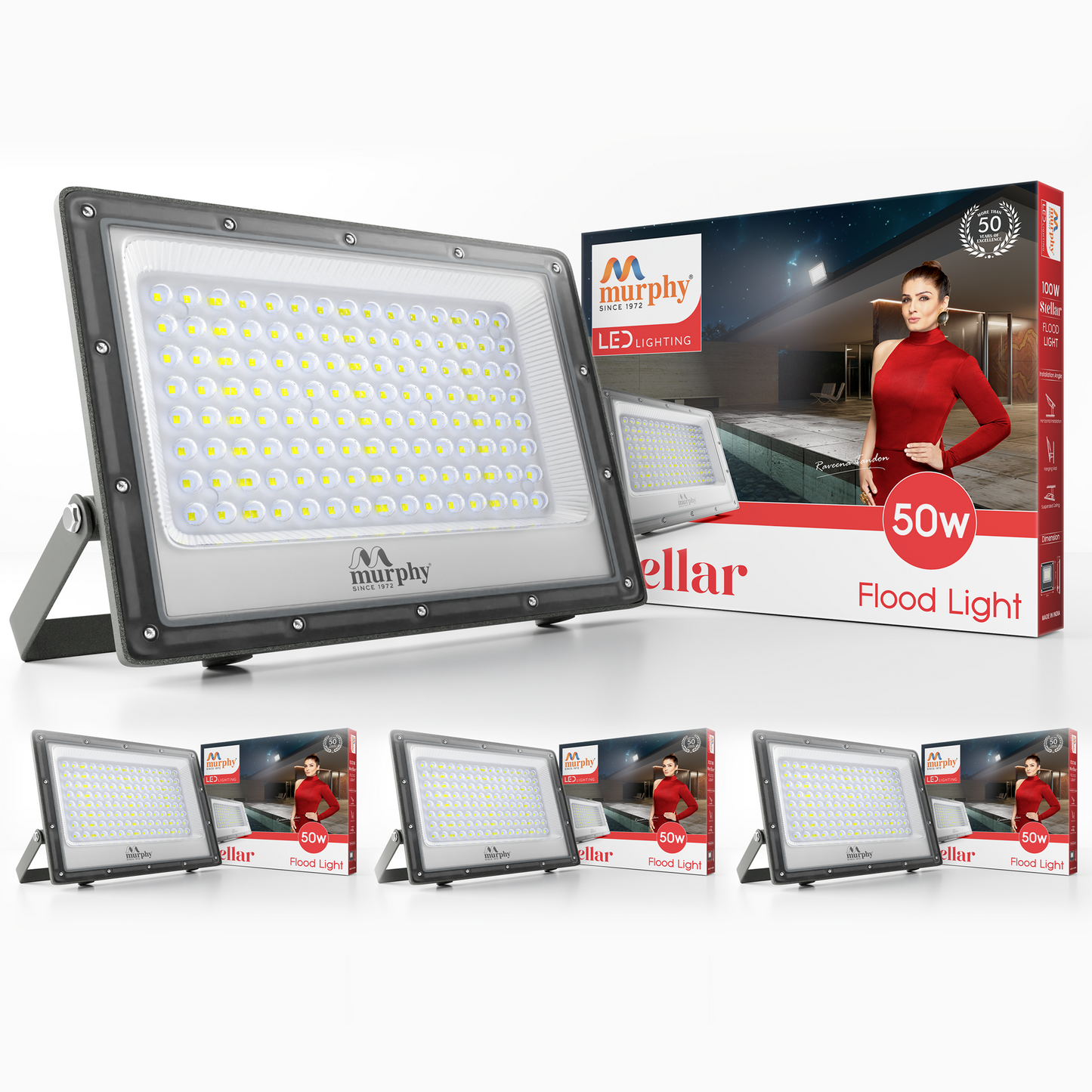 Murphy Steller LED 50W LED Flood Light, IP65 Rated Outdoor Light (Cool White, BIS Approved)