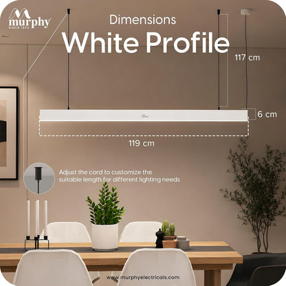 Murphy 45W 4 Feet Linear LED Hanging Profile Light - Warm White