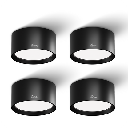 Murphy 3W LED Disc Surface Light Black Finish Aluminium Body | BIS Approved