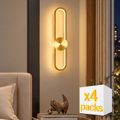 Murphy LoopLite 3-in-1 LED Wall Lamp – Golden Finish, Premium Aluminium, Matte Luxe Design, Adjustable Warm/Neutral/Cool Light, Modern Ambient Lighting