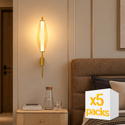 Murphy 12W Glint Mesh Wall Lamp | Golden Finish LED 3-in-1 Light