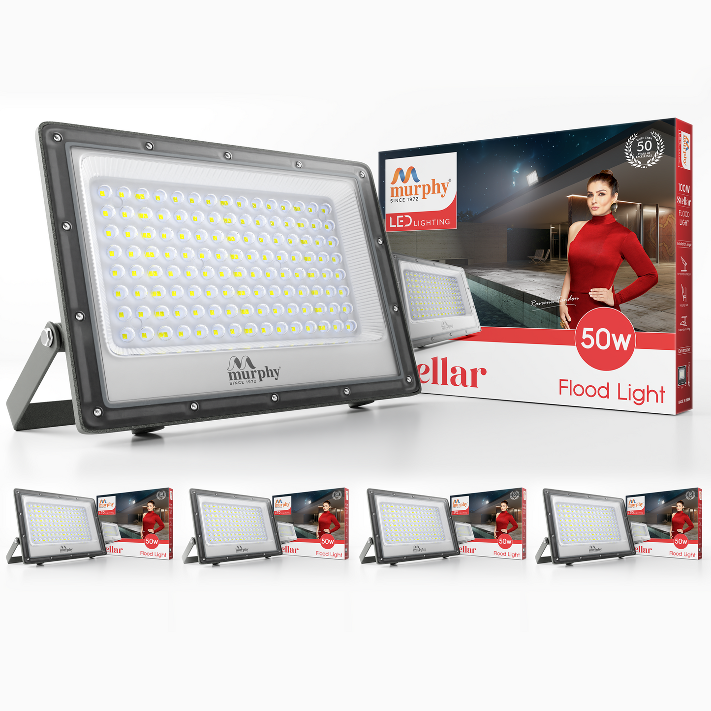 Murphy Steller LED 50W LED Flood Light, IP65 Rated Outdoor Light (Cool White, BIS Approved)