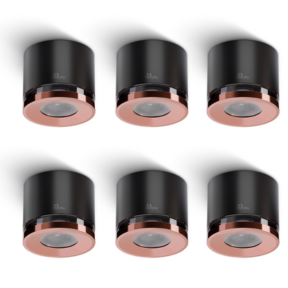 Murphy 3W Crystal Black Rose Gold Cylindrical COB Surface Light