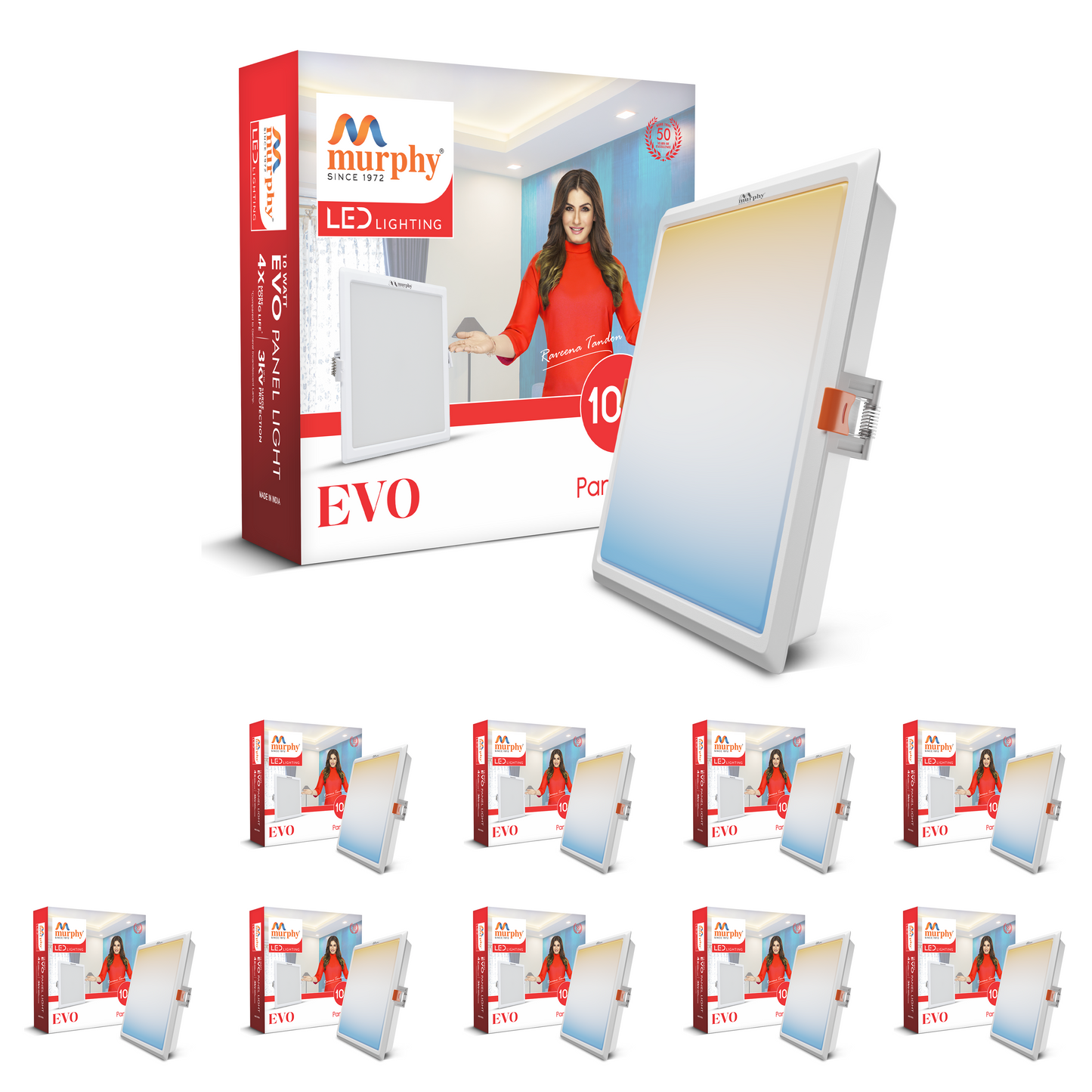 Murphy 10W Evo 3 Color Changing Square Recess Panel Light