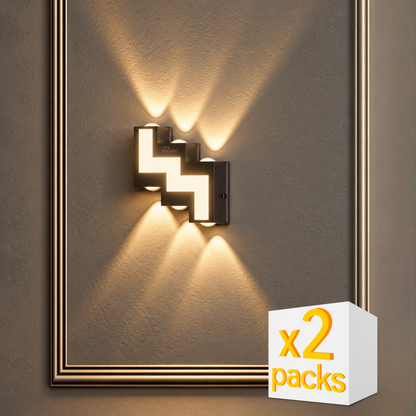 Murphy 12W 6-Way LED Step Up & Down Aluminium Wall Light