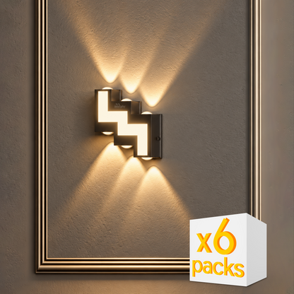 Murphy 12W 6-Way LED Step Up & Down Aluminium Wall Light