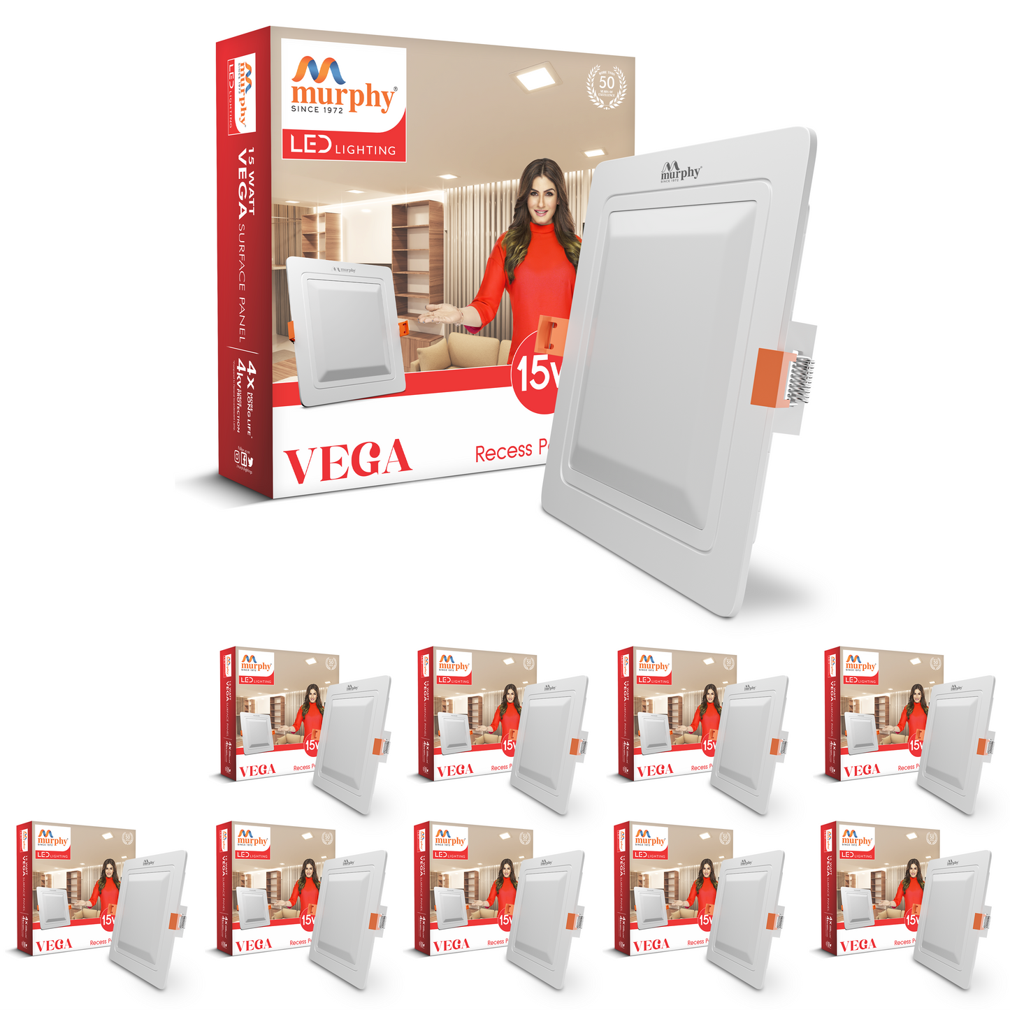 Murphy 15W Vega Square Recess Panel Light