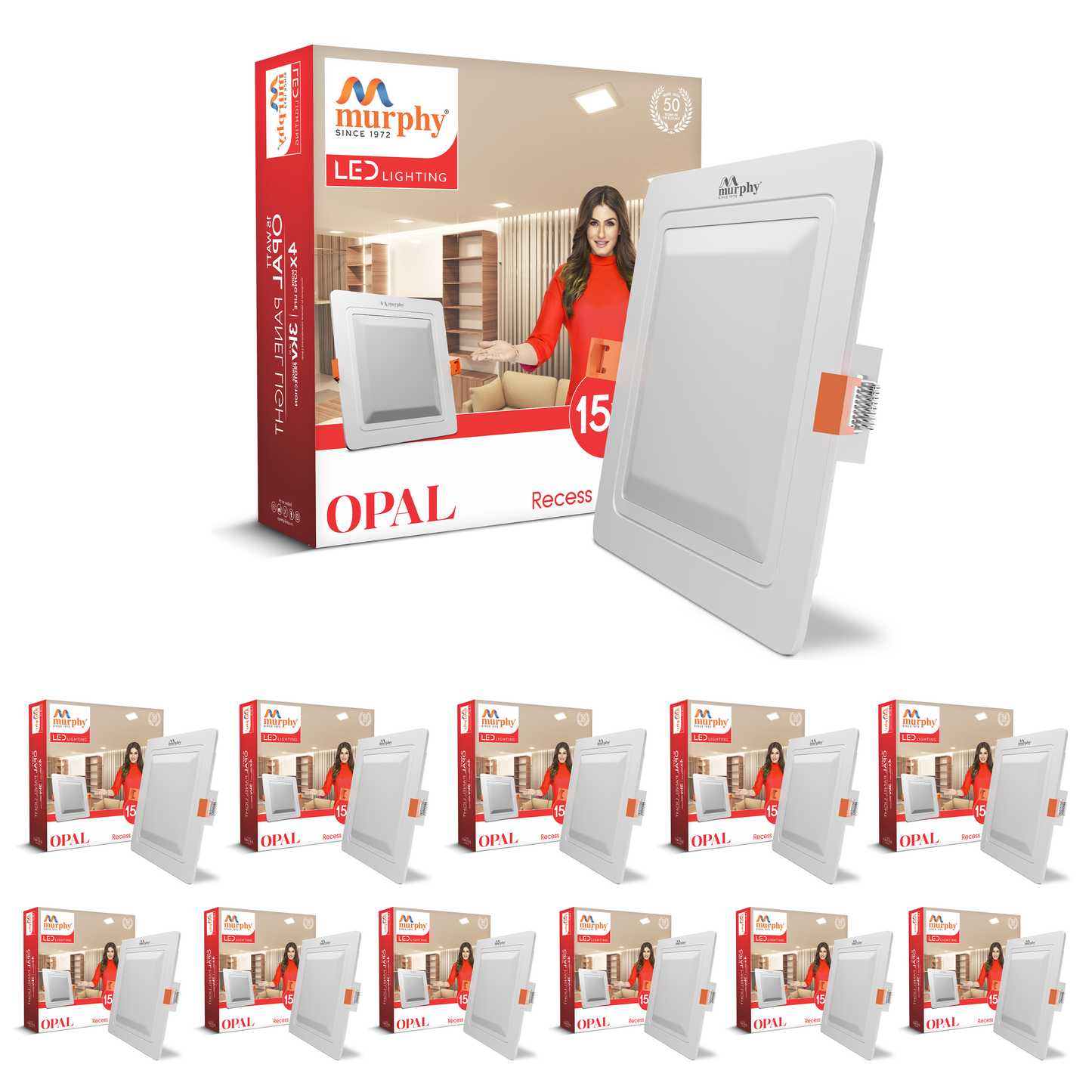 Murphy 15W OPAL Square Recess Panel Light