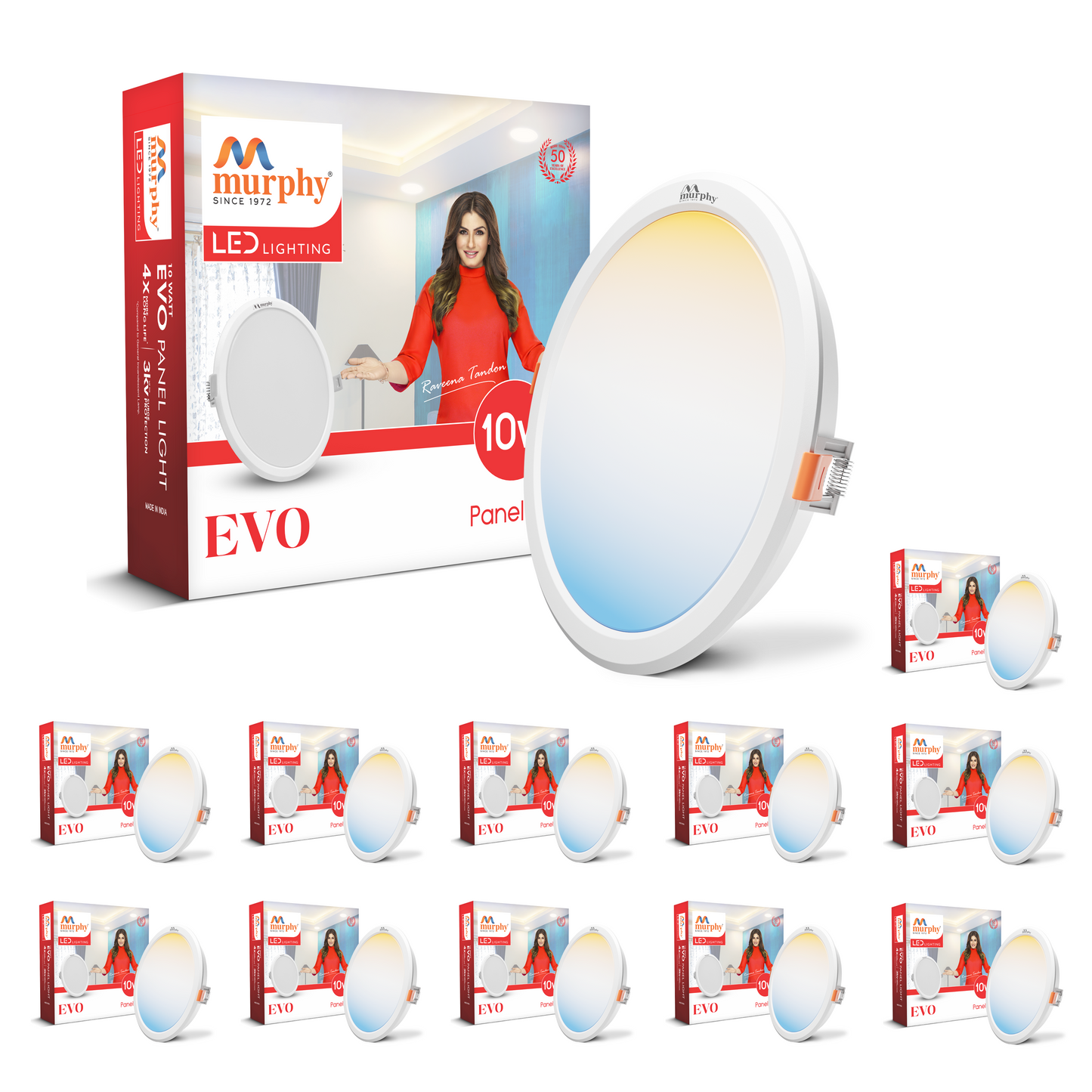 Murphy 10W Evo 3 Color Changing Round Recess Panel Light