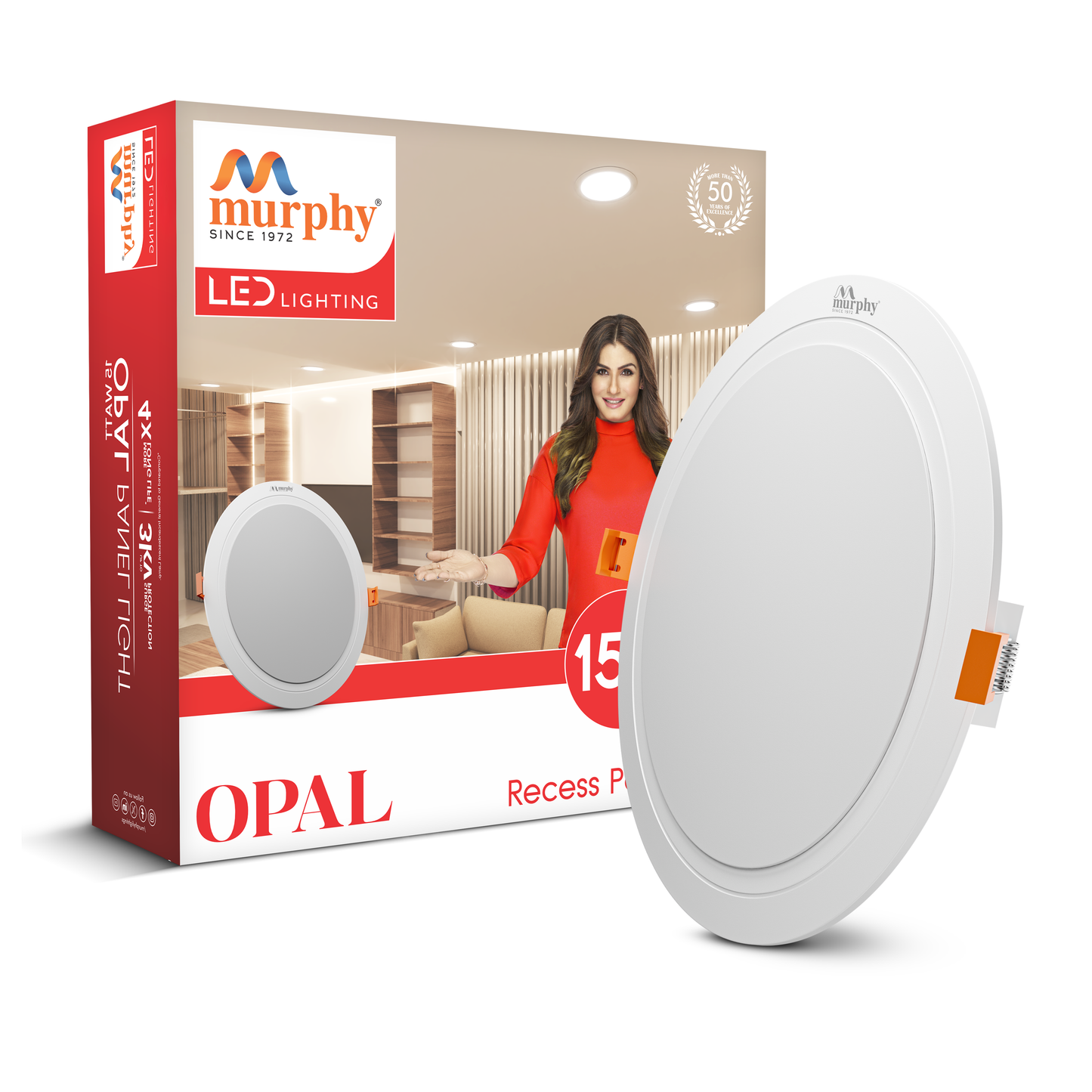 Murphy 15W OPAL Round Recess Panel Light