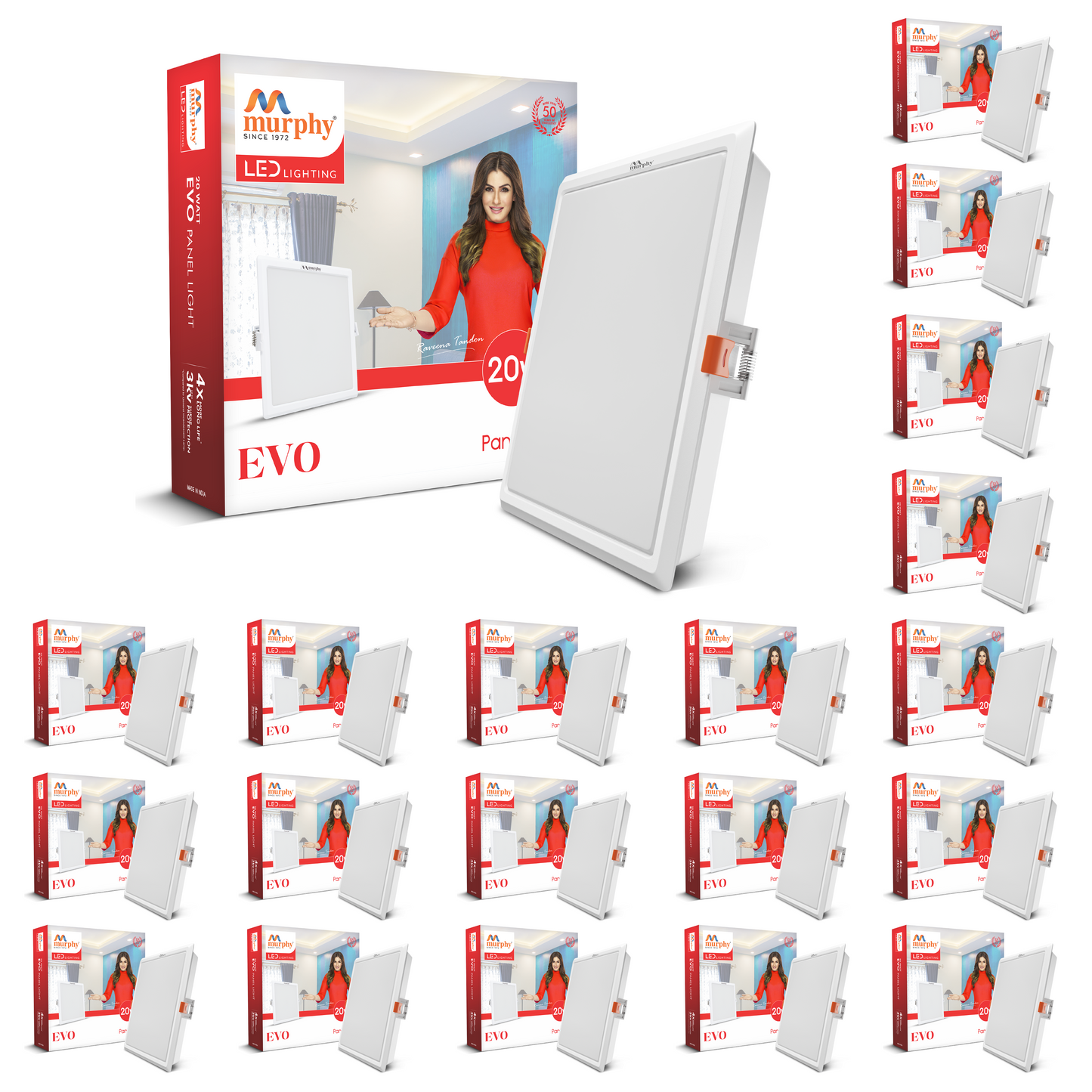 Murphy 20W Evo Square Recess Panel Light