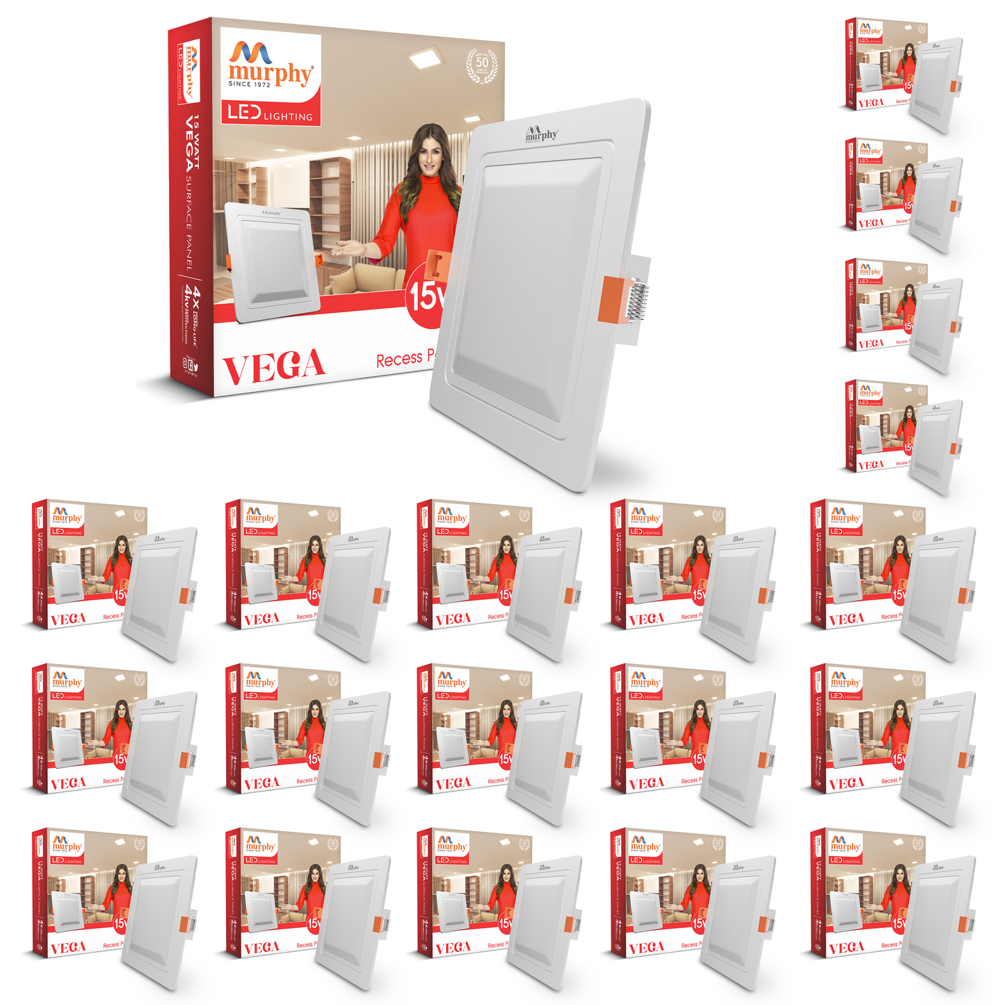 Murphy 15W Vega Square Recess Panel Light