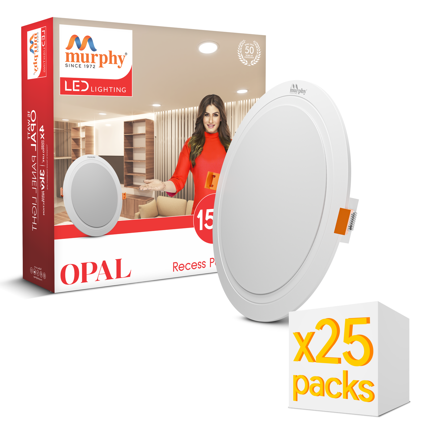 Murphy 15W OPAL Round Recess Panel Light