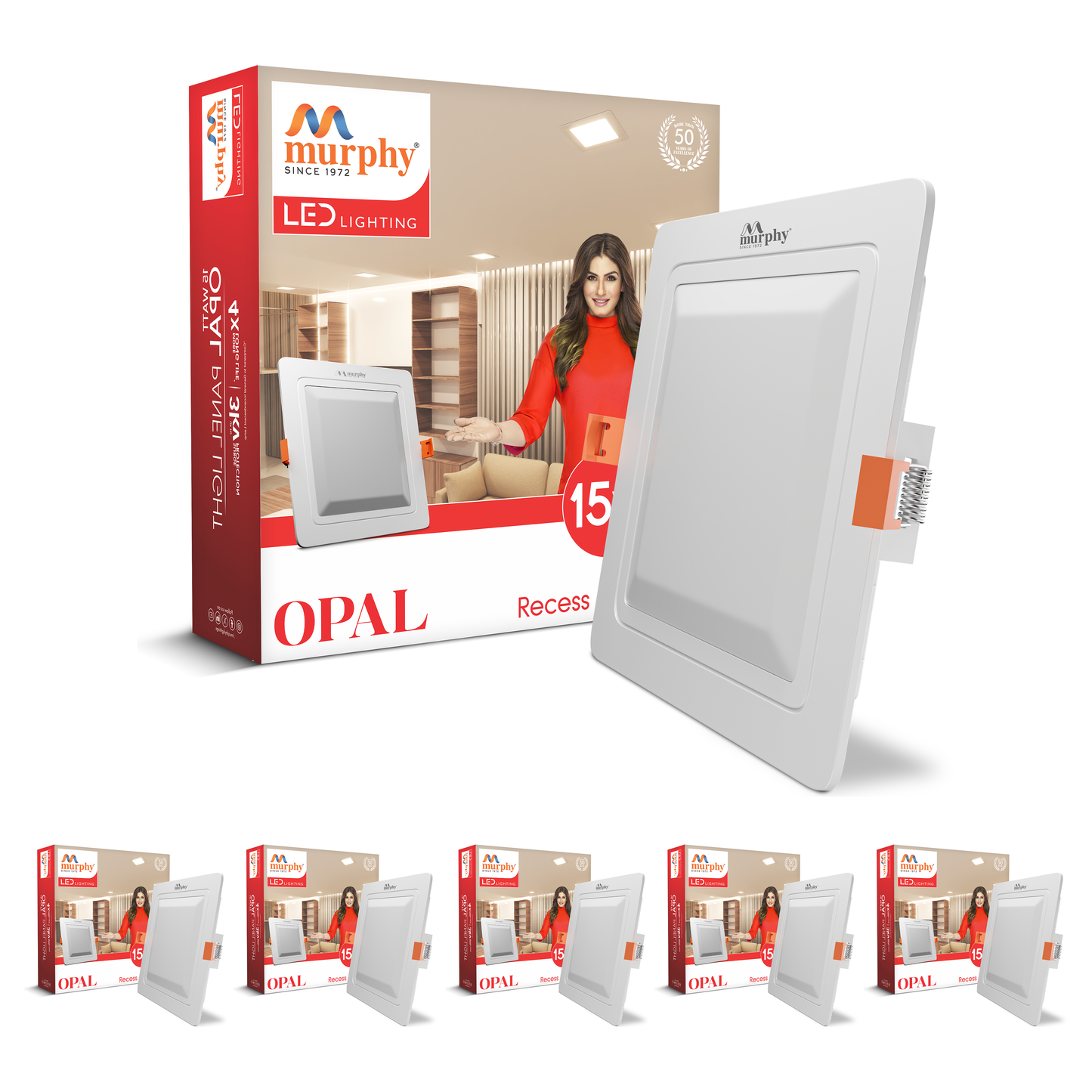 Murphy 15W OPAL Square Recess Panel Light