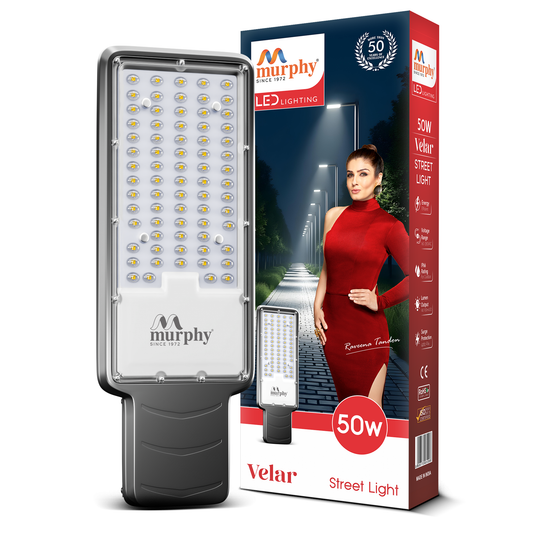 Murphy Velar 50W LED Street Light | Aluminium Body | IP66 Waterproof | 5000 Lumens | 6500K Cool White | BIS Certified | Energy Efficient Outdoor Light | 2-Year Warranty