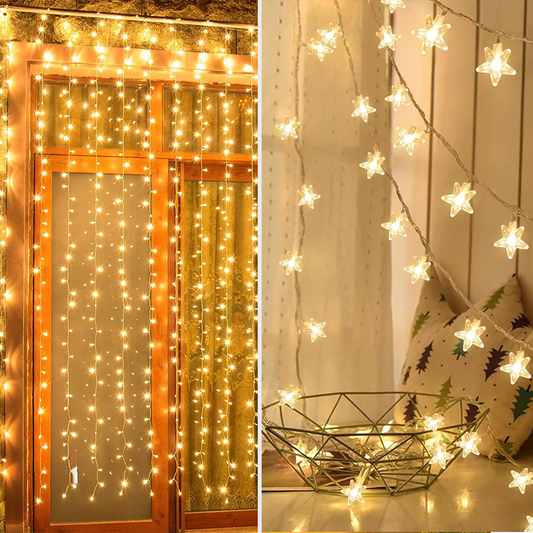 🎁 10MTR. RICE LIGHT + 16 STAR LIGHT