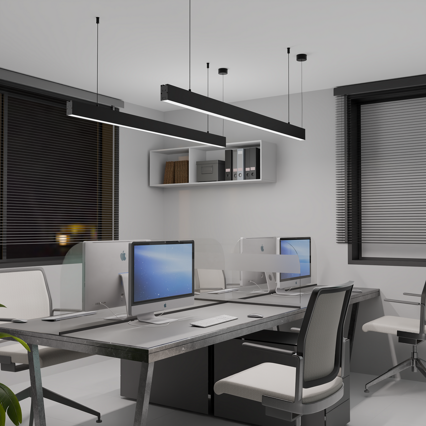 Murphy Black 4ft LED Hanging Profile Pendant Light