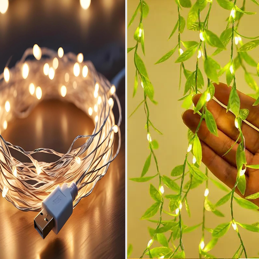 🎁 10MTR USB STRING LIGHT +LEAF LED LIGHT