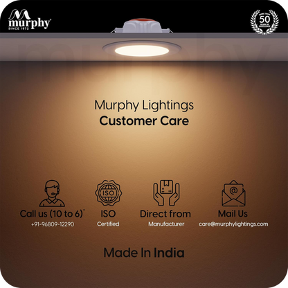 Murphy Crest Premium 7W 3-in-1 LED Concealed Down Light | Cool White, Green & Pink | Switch Controlled Color Changing | Modern False Ceiling Lighting