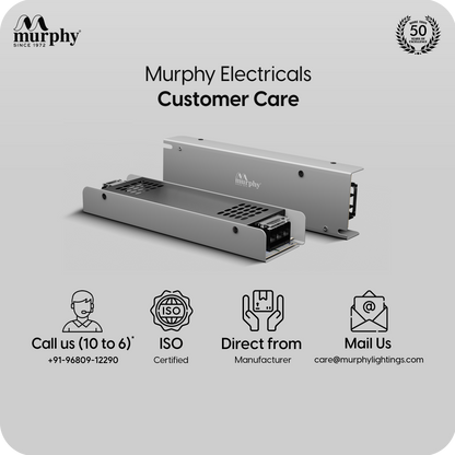 Murphy 10A 12V DC LED Driver (SMPS) | Constant Voltage Power Supply for Indoor LED Strip Lights | Aluminium Body | BIS Approved |  (1-Year Warranty)