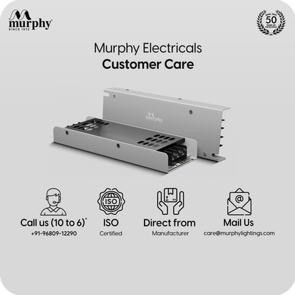 Murphy 5A 12V DC LED Driver (SMPS) | Constant Voltage Power Supply for Indoor LED Strip Lights | Aluminium Body | BIS Approved | (1-Year Warranty)