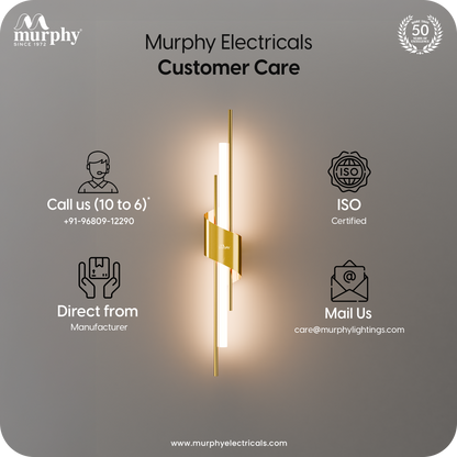 Murphy Auric Twist 12W Decorative LED Wall Lamp | Warm White Wall Light | Premium Gold Finish | Modern Wall Sconce for Living Room, Bedroom & Hallway | 2 Year Warranty