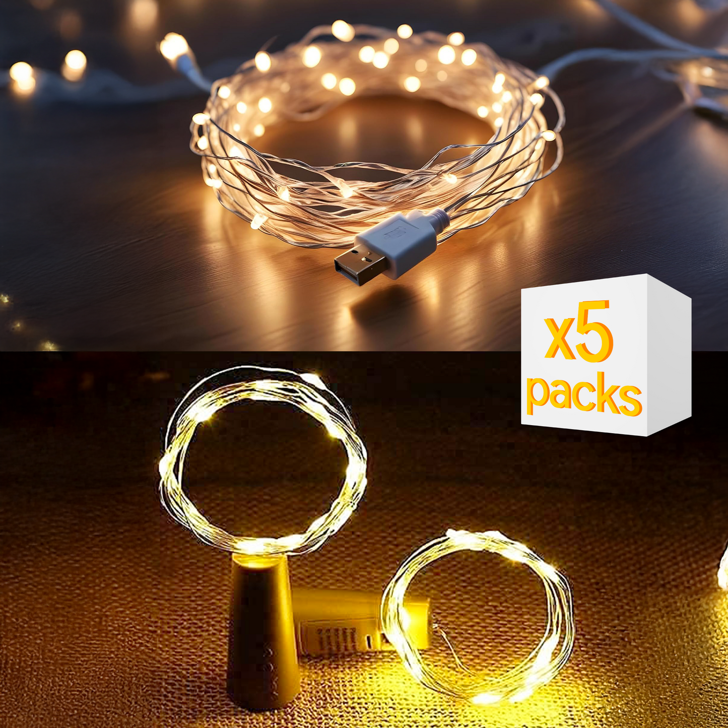 Murphy LED USB CORK COPPER STRING LIGHT 10 MTR